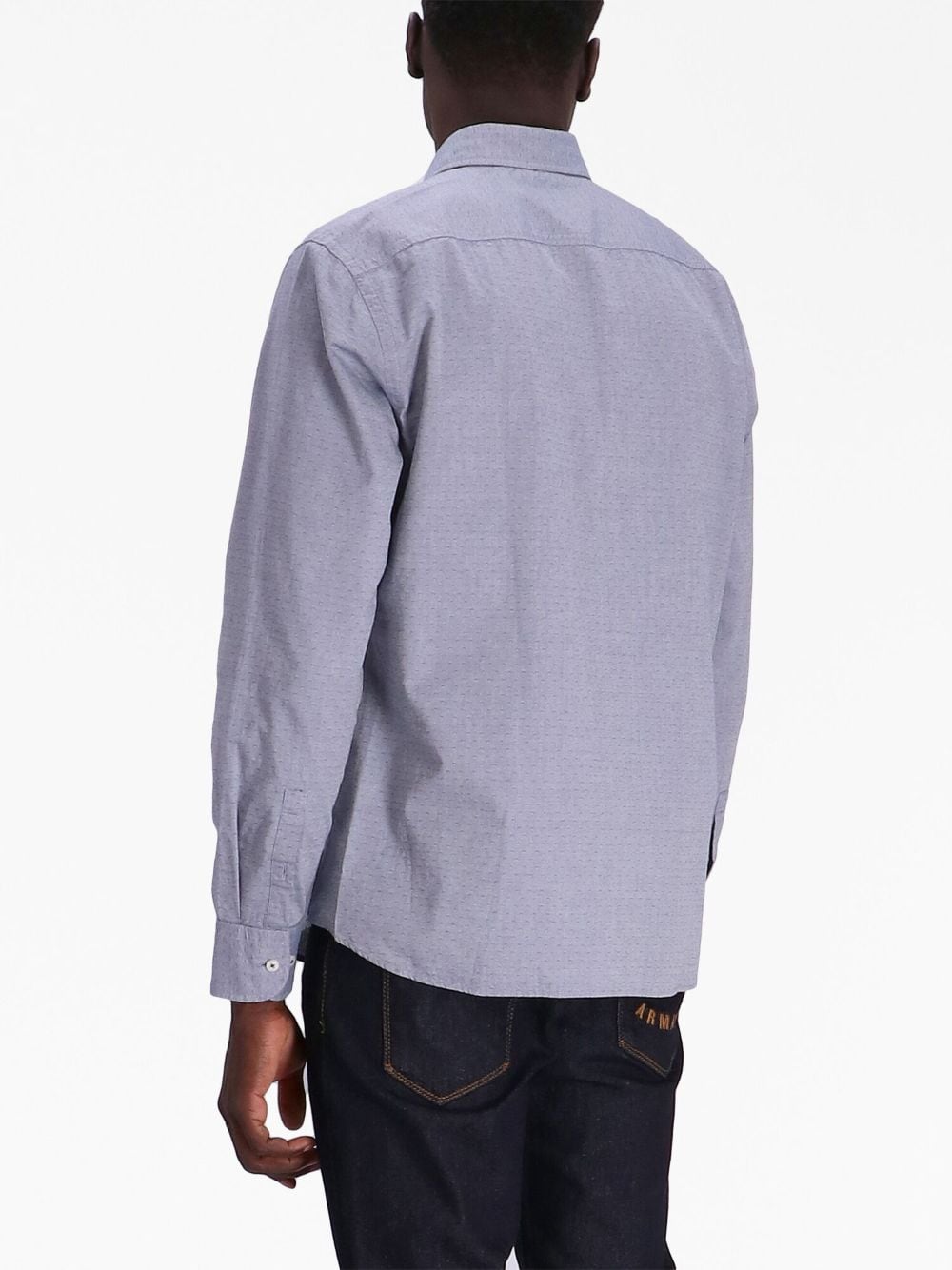 Shop Hugo Boss Dotted Cotton Shirt In Blue