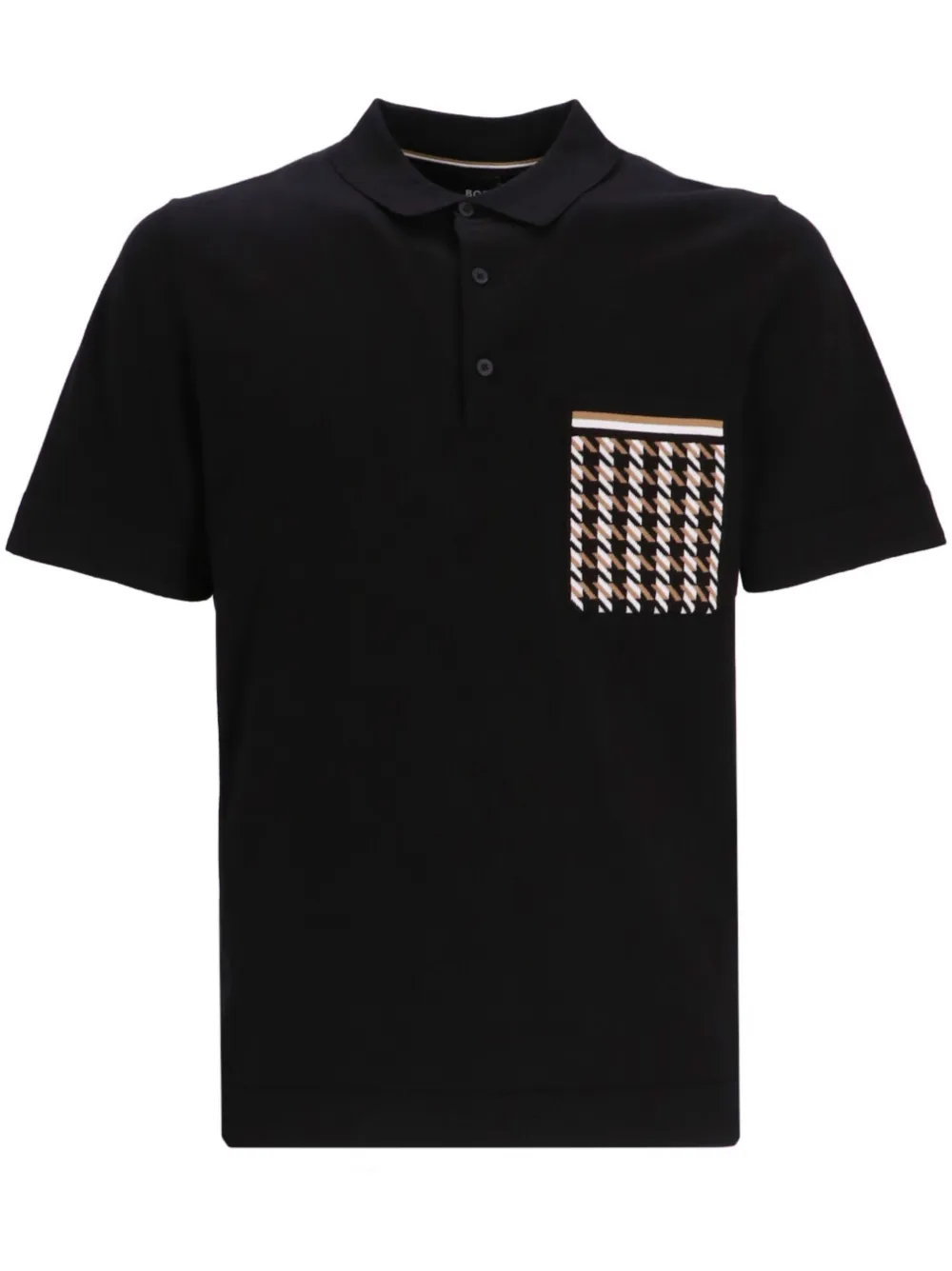 BOSS houndstooth-pocket Cotton Polo Shirt - Farfetch