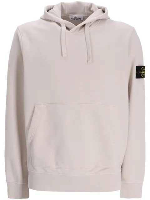 Stone Island Compass-appliqué cotton hoodie