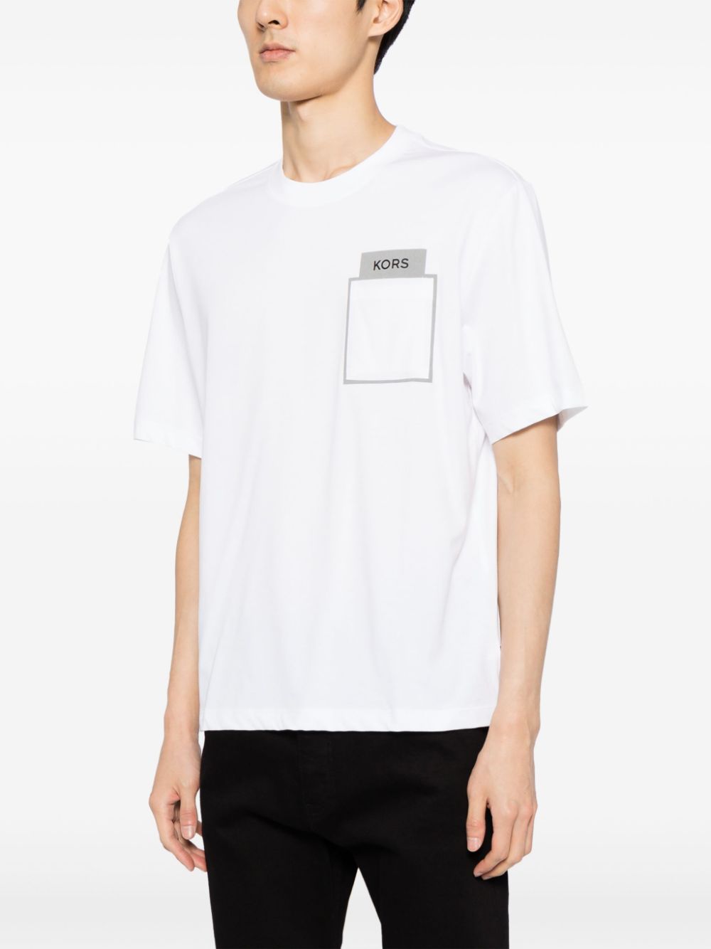 Shop Michael Kors Logo-print Cotton T-shirt In White