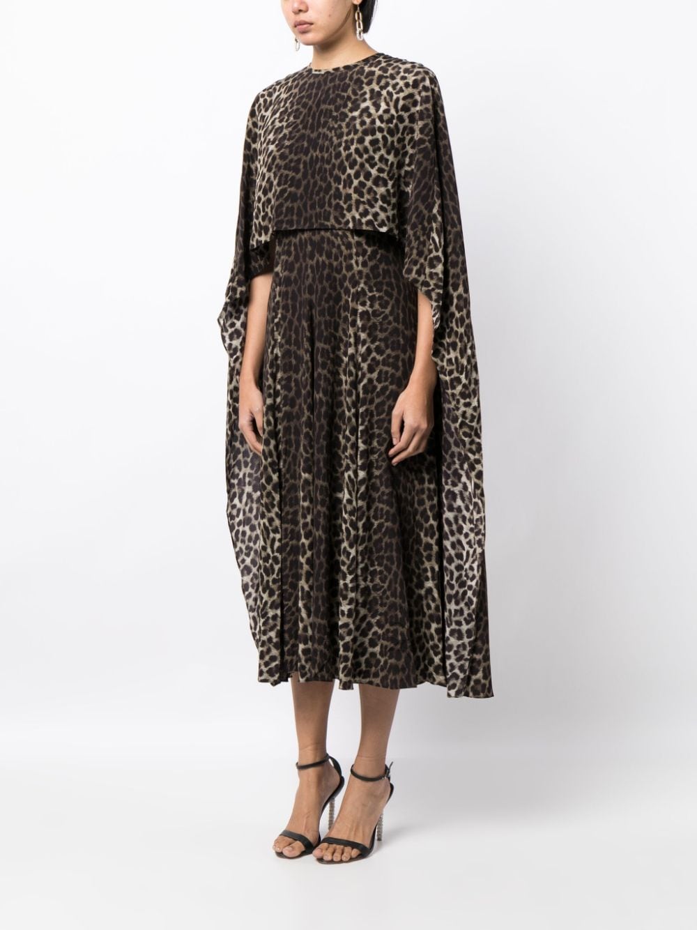 Shop Michael Kors Spine Leopard-print Dress In Brown