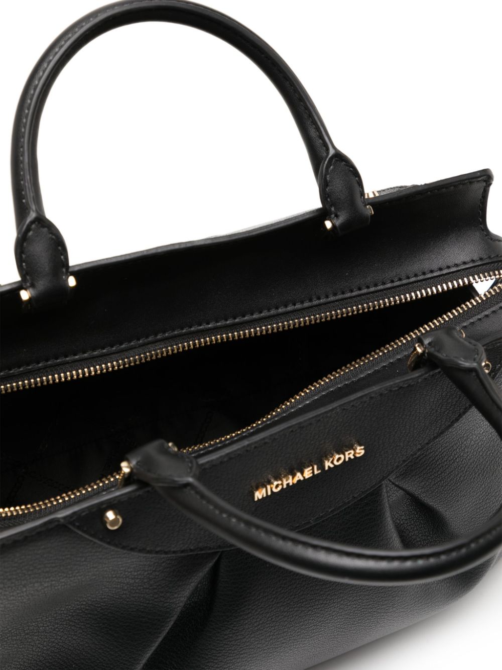 Shop Michael Kors Medium Enzo Leather Shoulder Bag In Black