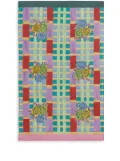 Lisa Corti Ankara Aqua floral-print beach towel - Blue