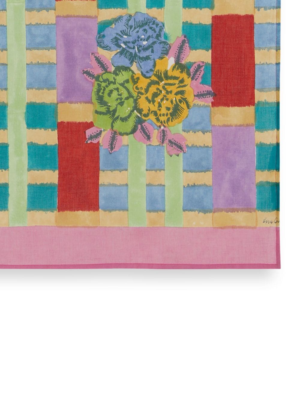 Lisa Corti Ankara Aqua floral-print beach towel - Blauw