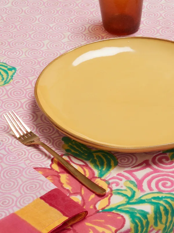 Amzali Tovaglia Rettangolare In Lino E Cotone Rosa – Lavabile In Macchina, Elegante Con Bordo A Nappa, 55x81 Pollici - 2