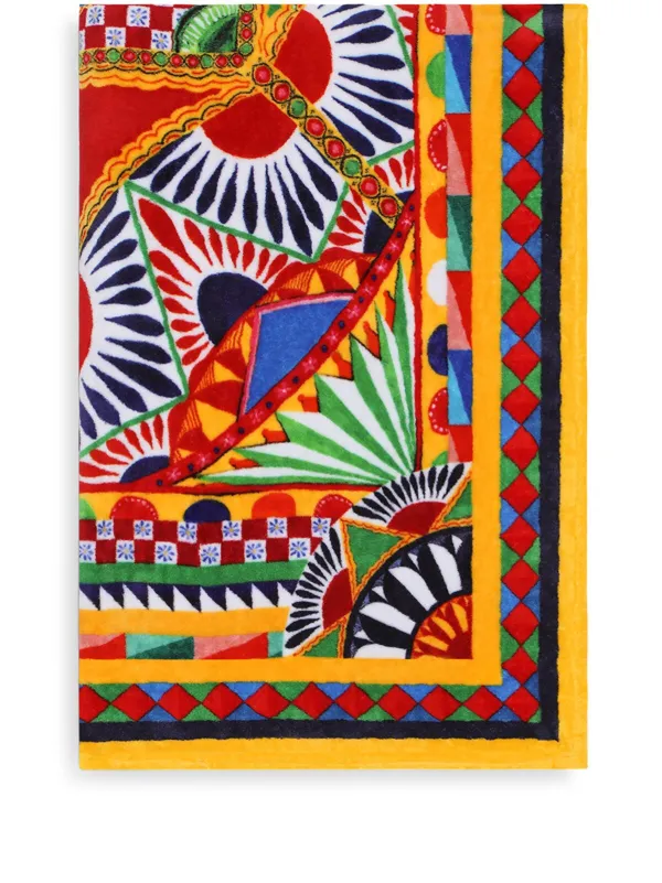 Dolce & Gabbana Terry Cotton Beach Towel in Yellow