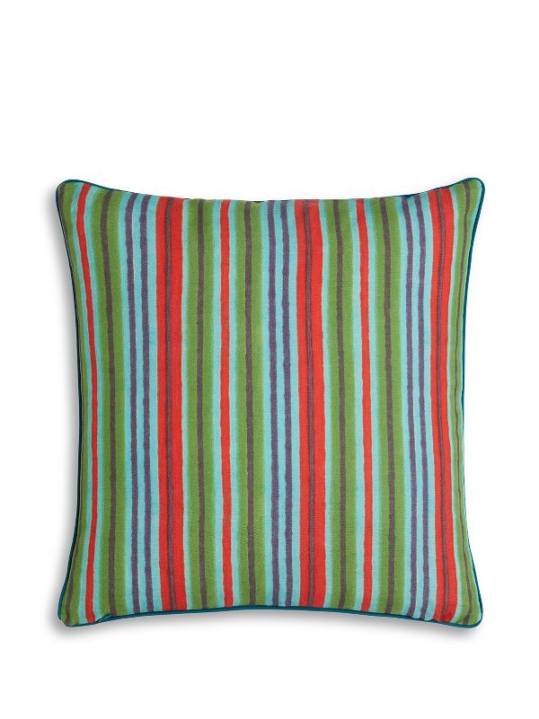 Green stripe sale cushion