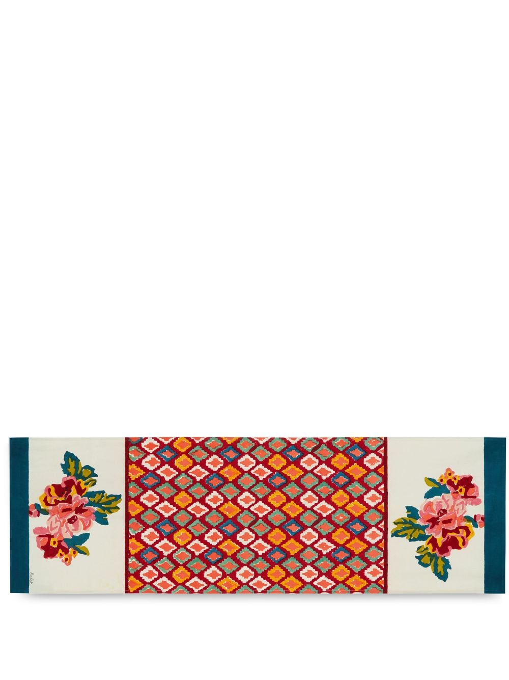 Lisa Corti Lisa Bouquet Rectangular Runner In White