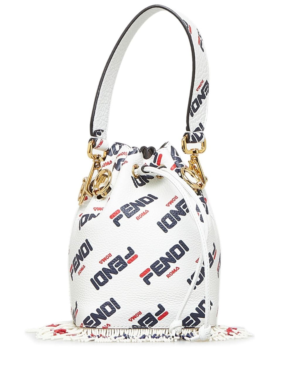 Fendi Pre-Owned x Fila mini Mon Tresor bucket bag – White