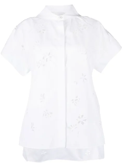 Jil Sander perforated-detail cotton shirt