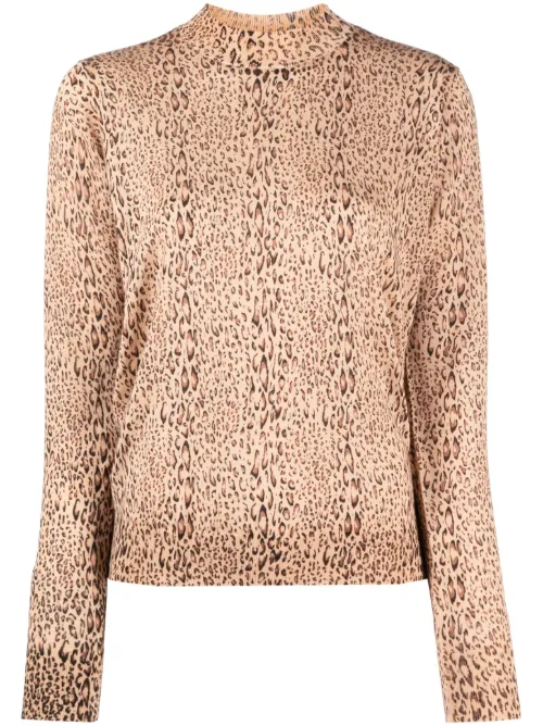 Pull en maille fine à motif léopard - TWINSET - Modalova