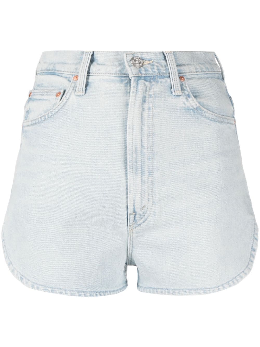 Mother Jeans-shorts Mit Hohem Bund In Blue
