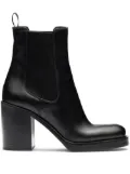 Prada brushed leather 85mm ankle boots - Black