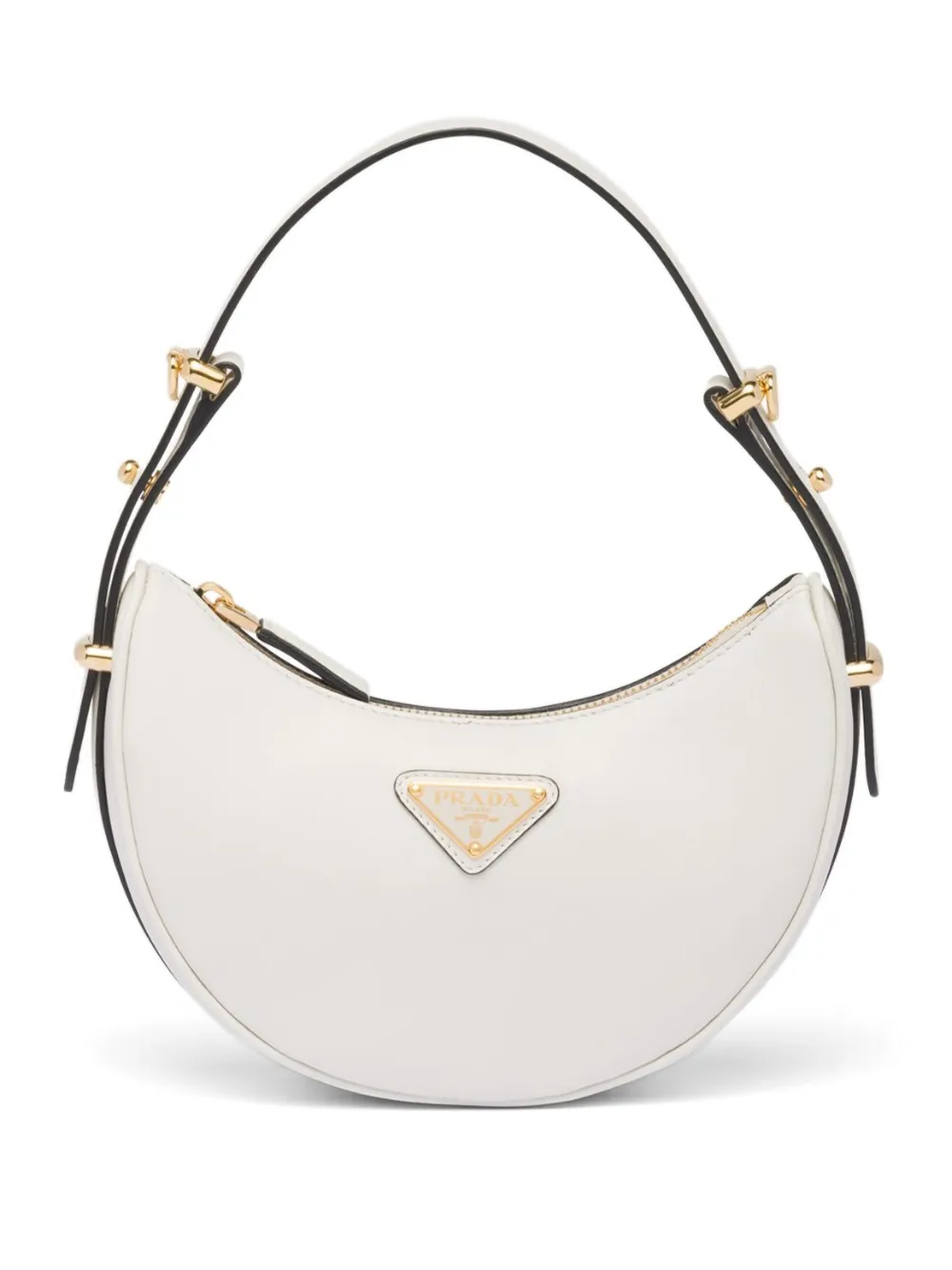 Prada Arqué Leather Mini Bag In Black