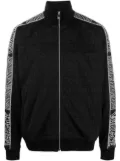Versace Allover-pattern cotton track jacket - Black