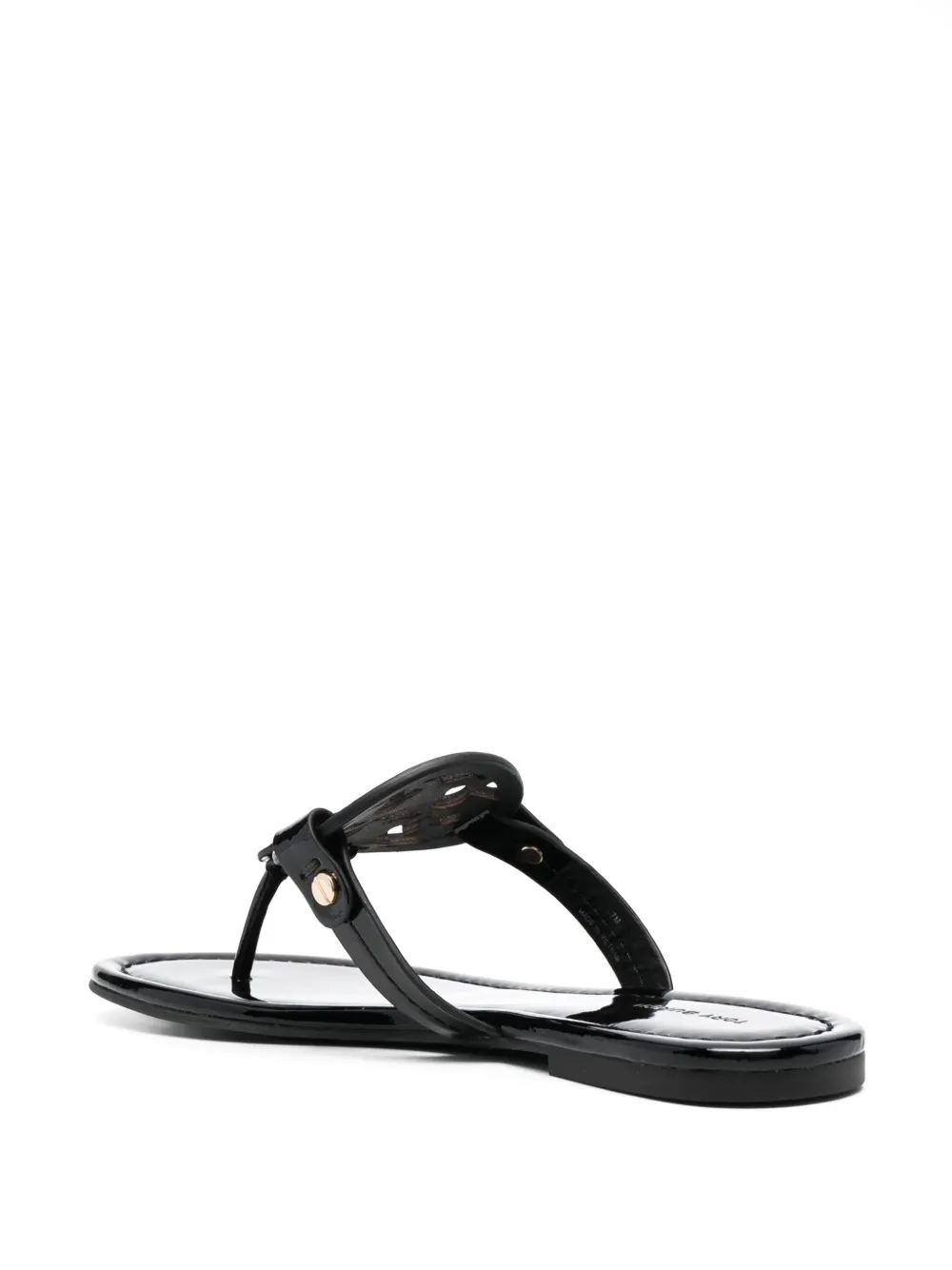 Tory Burch Miller cut-out leather flip-flops Black