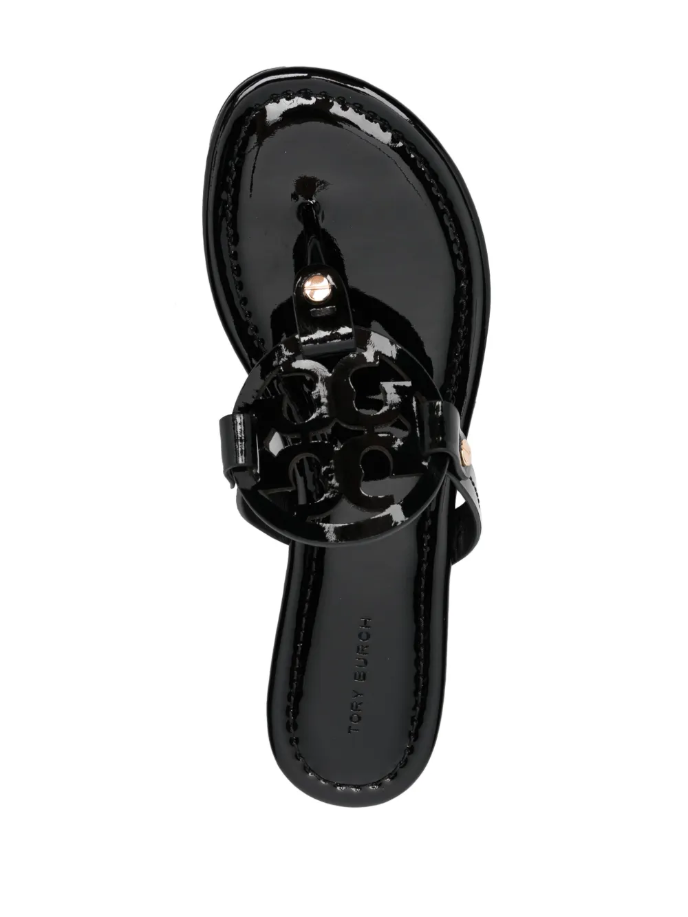 Tory Burch Miller cut-out leather flip-flops Black