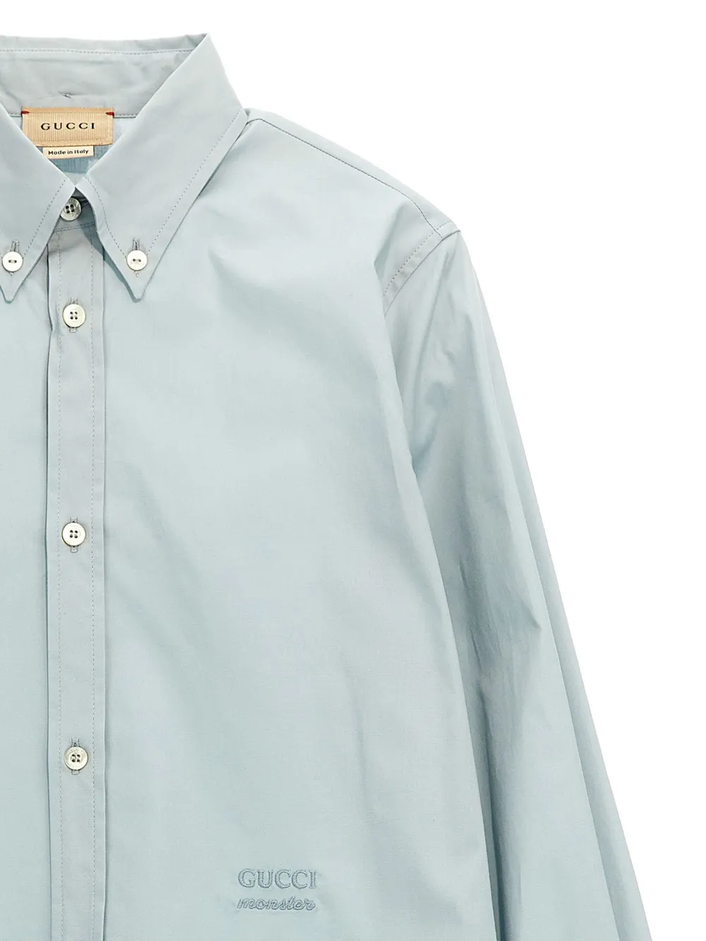  Gucci Kids Logo-embroidered Cotton Shirt - Blue 