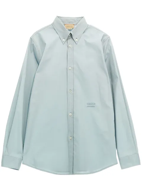Gucci Kids camisa manga larga con logo bordado