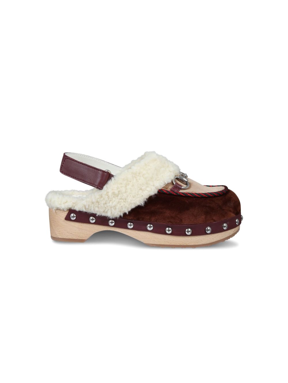 Gucci Kids Horsebit-embellished velvet clogs - Brown