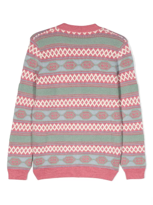 Gucci Kids Interlocking G Wool Cardigan Pink FARFETCH FI