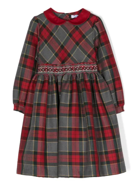 Siola tartan embroidered-waist dress