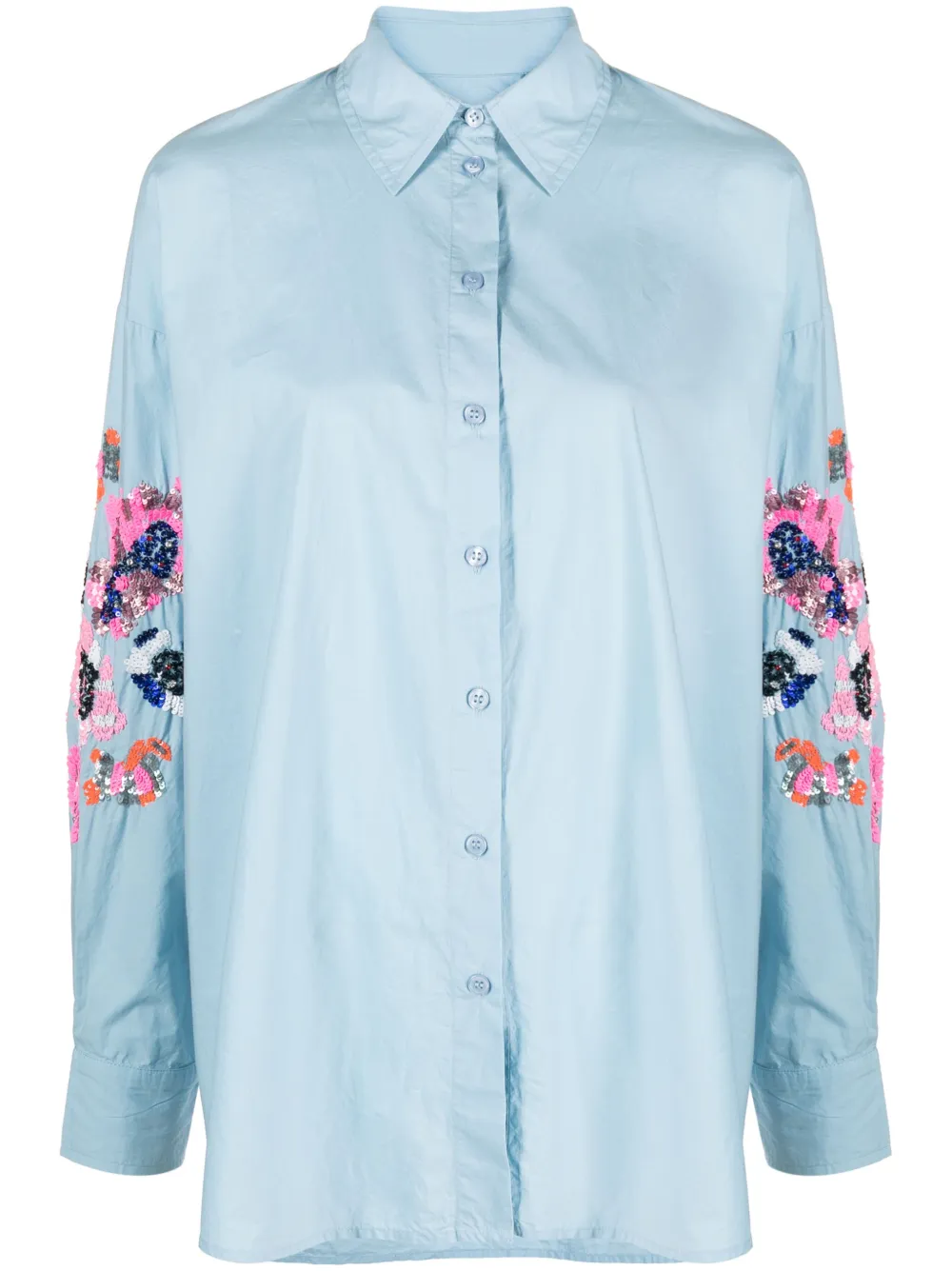 Essentiel Antwerp Blouse verfraaid met pailletten Blauw
