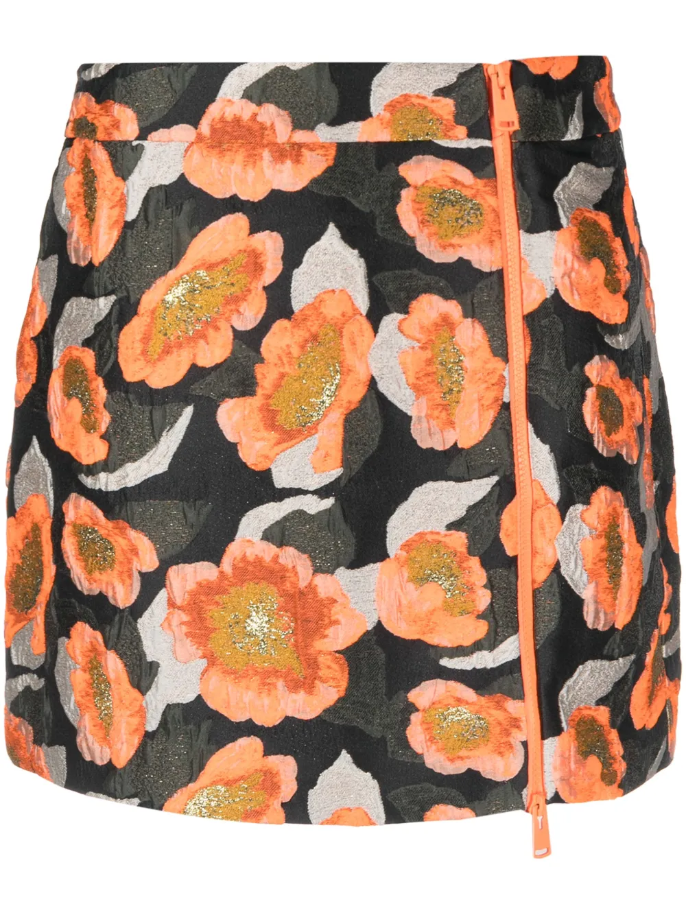Essentiel Antwerp Mini-rok met bloemenjacquard Zwart