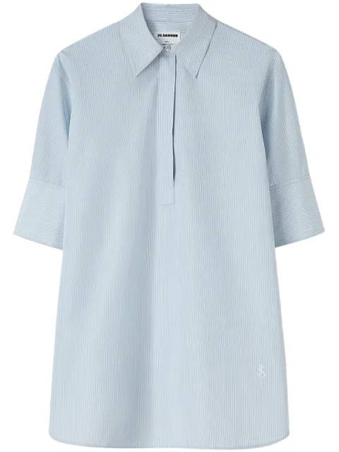 Jil Sander camisa con rayas estampadas y medias mangas
