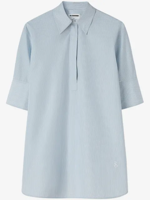 Jil Sander camisa con rayas estampadas y medias mangas