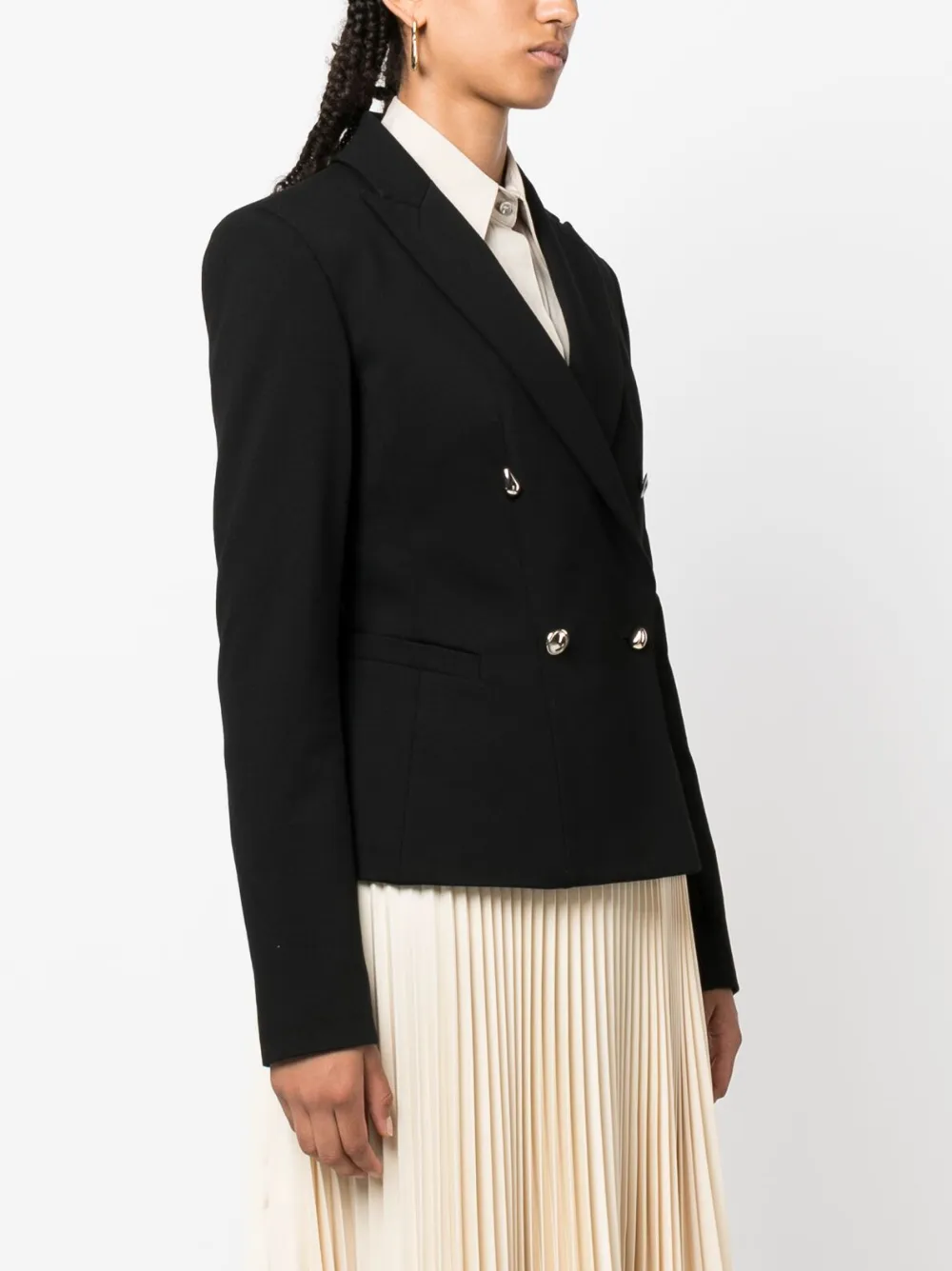 Dondup Peak-lapel Double-breasted Blazer In Black