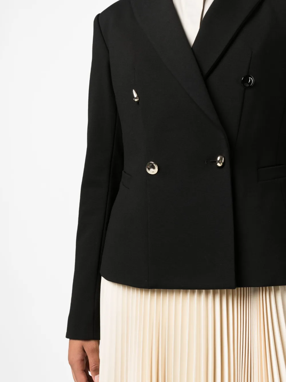 Dondup Peak-lapel Double-breasted Blazer In Black
