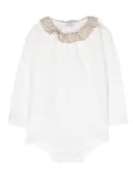 Il Gufo gingham ruffle-collar body - White