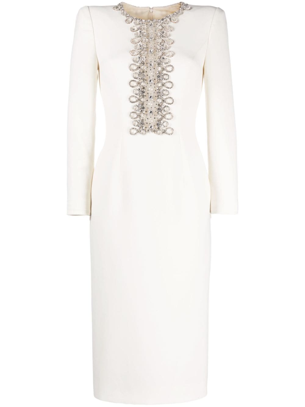 Jenny Packham Juno Crystal-embellished Midi Dress In White