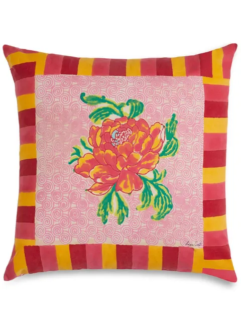 Lisa Corti Camelia Magenta floral-print cushion