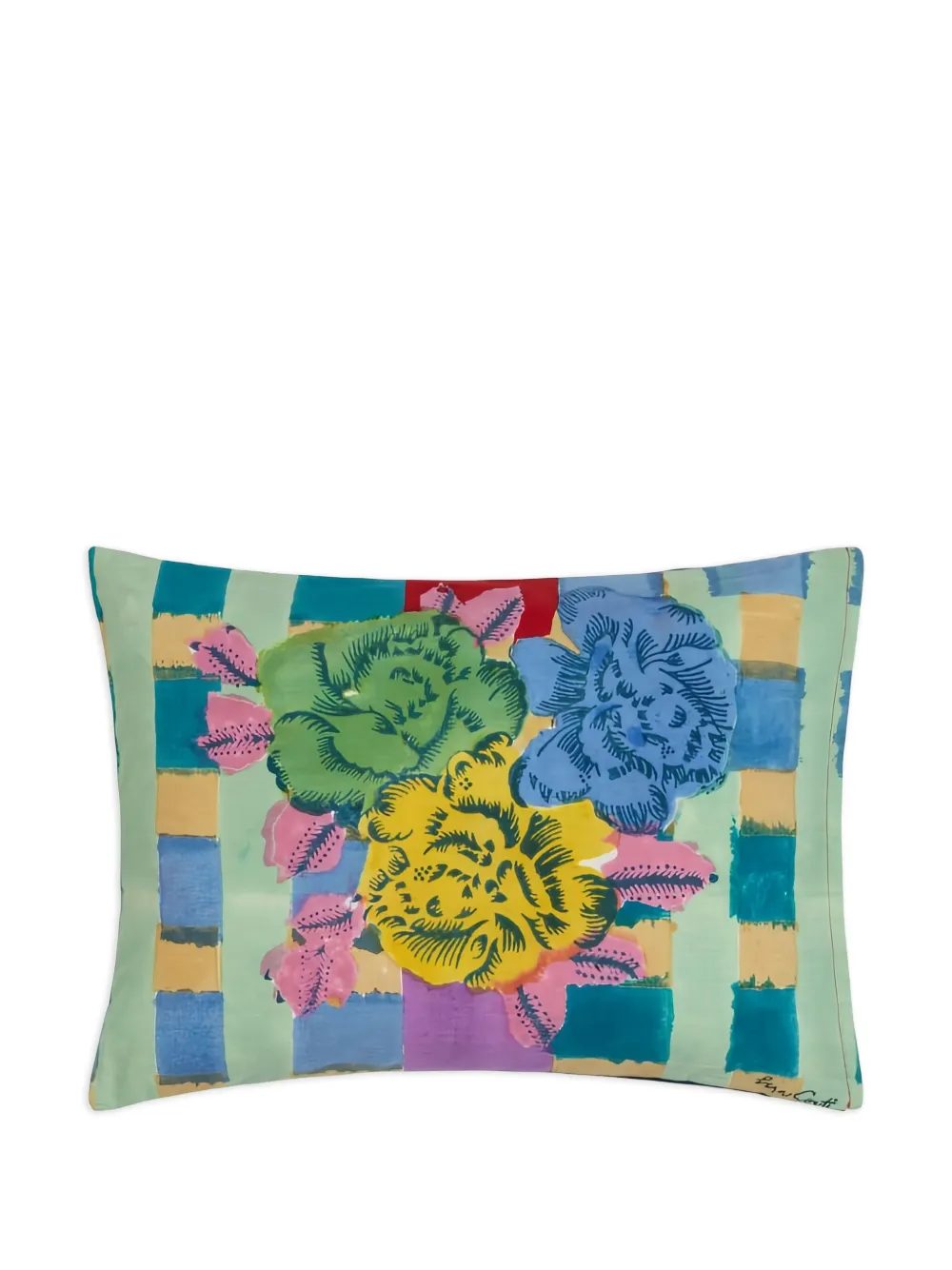 Lisa Corti 'Ankara Aqua' rectangular cushion | Green | Image 1