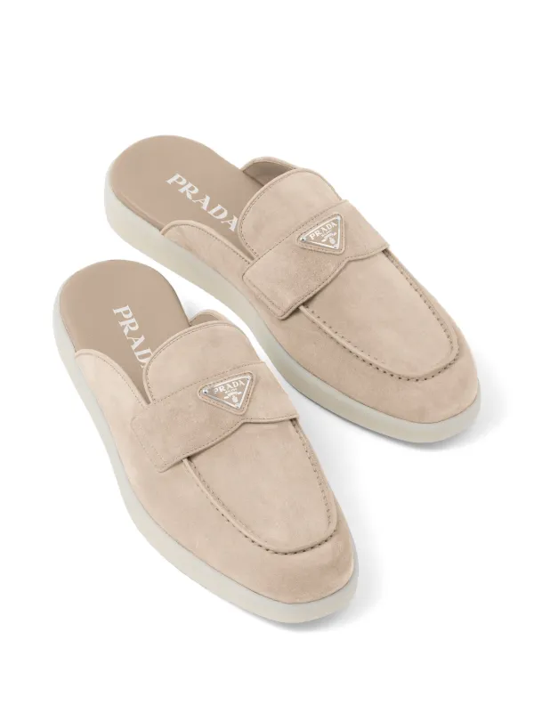 Suede backless hot sale loafers