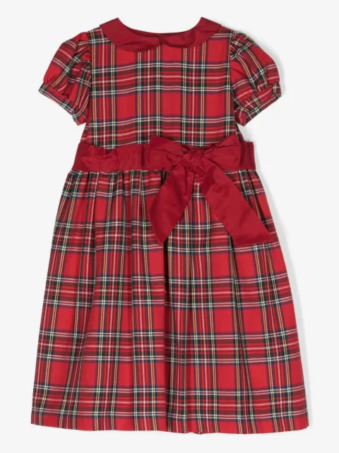 Siola bow-detail plaid midi dress