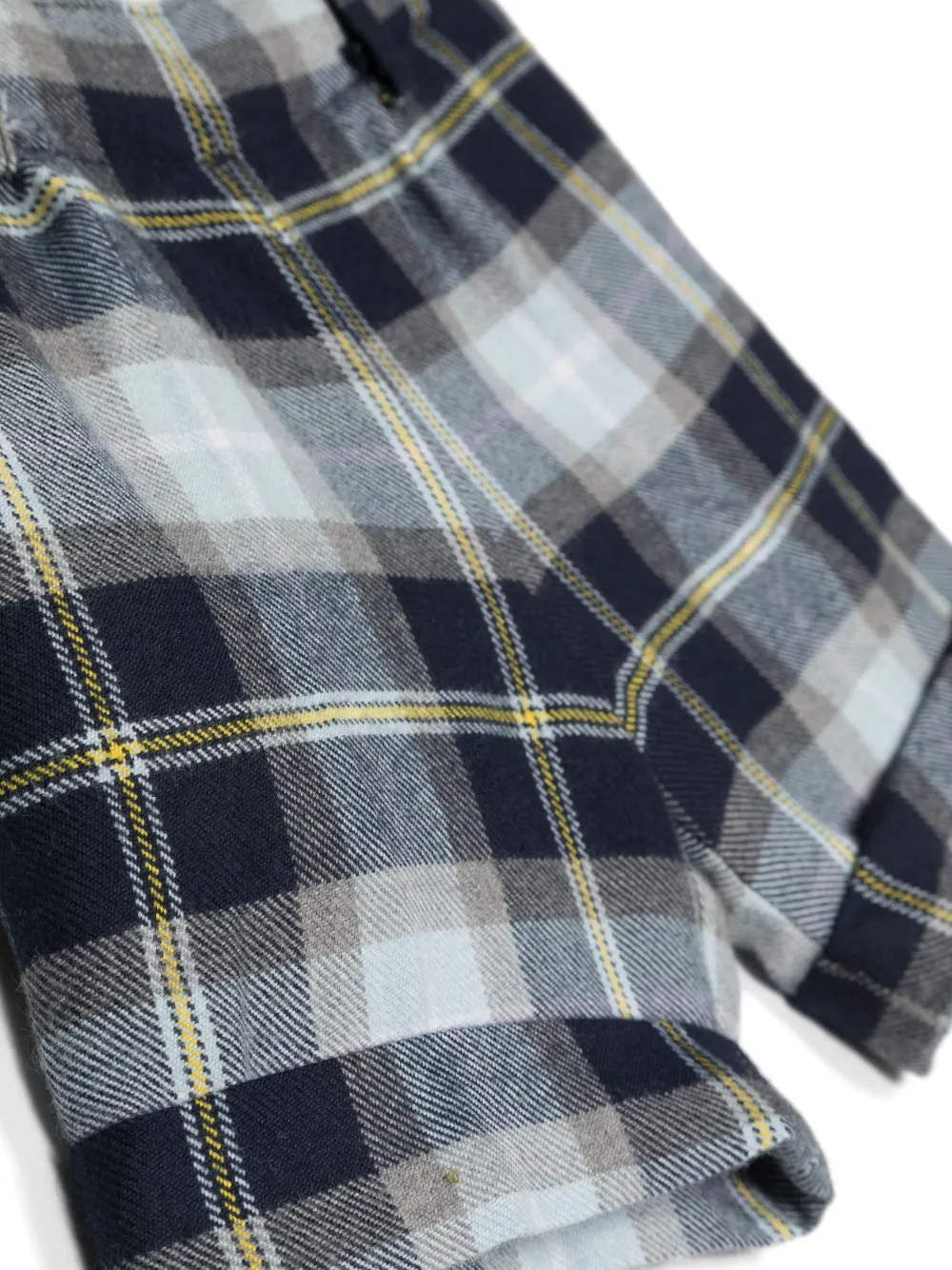  Siola Plaid Wool Shorts - Blue 