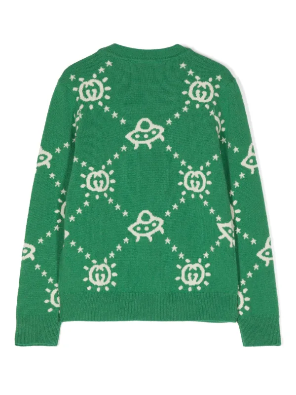 人気柄　グッチ　キッズ　セーター　ニット　GG 新品　トップス Gucci Kids GG セーター | グリーン | FARFETCH JP