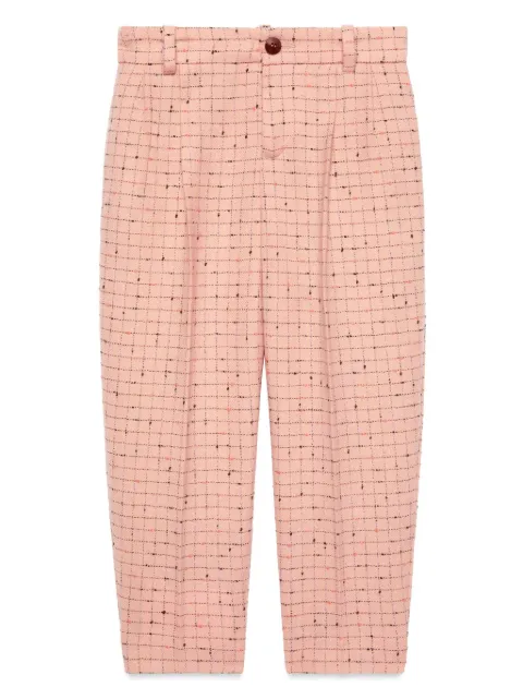 Gucci Kids check-intarsia wool trousers