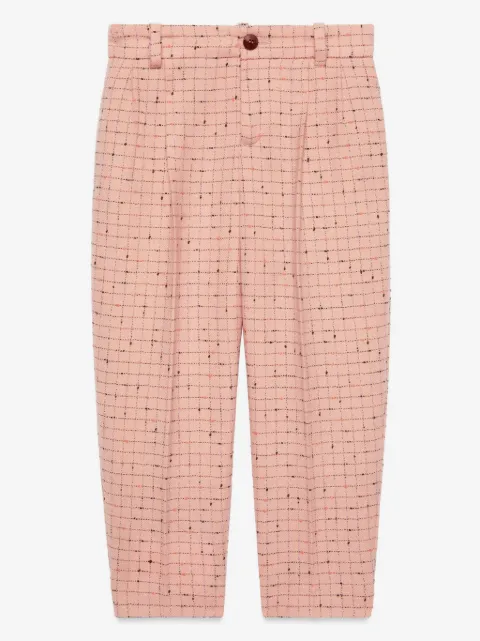 Gucci Kids pantalones con cuadros en intarsia