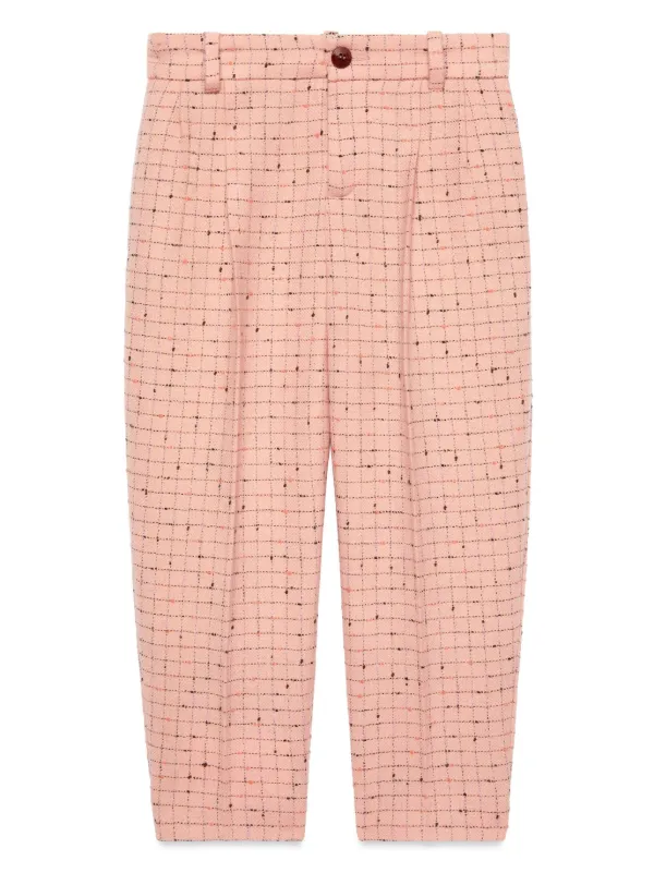 Gucci Kids チェック ウールパンツ | ピンク | FARFETCH JP