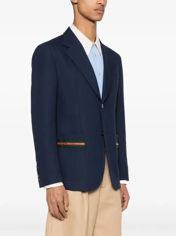 Gucci Web Stripe-embellished Blazer | Blue | FARFETCH