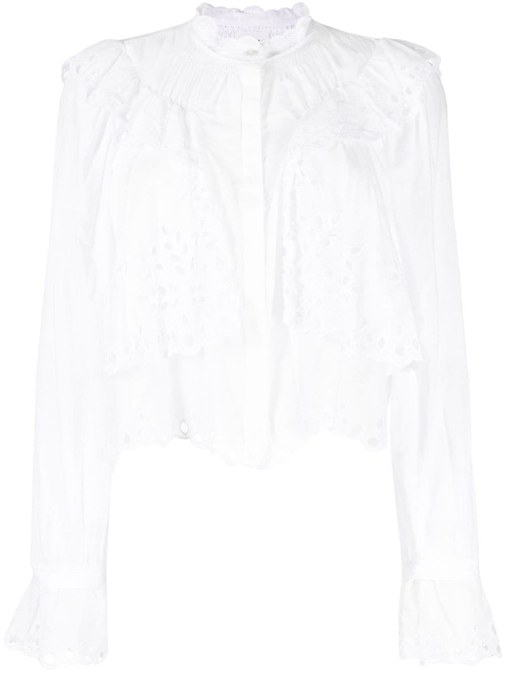 Marant Etoile Kelmon Ruffled Cotton Shirt In White