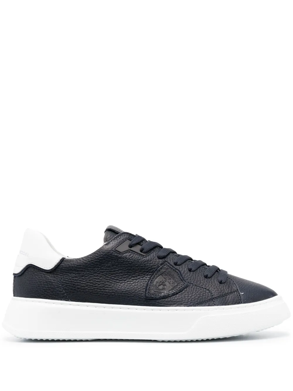Philippe Model Temple Two-tone Leather Sneakers In Black