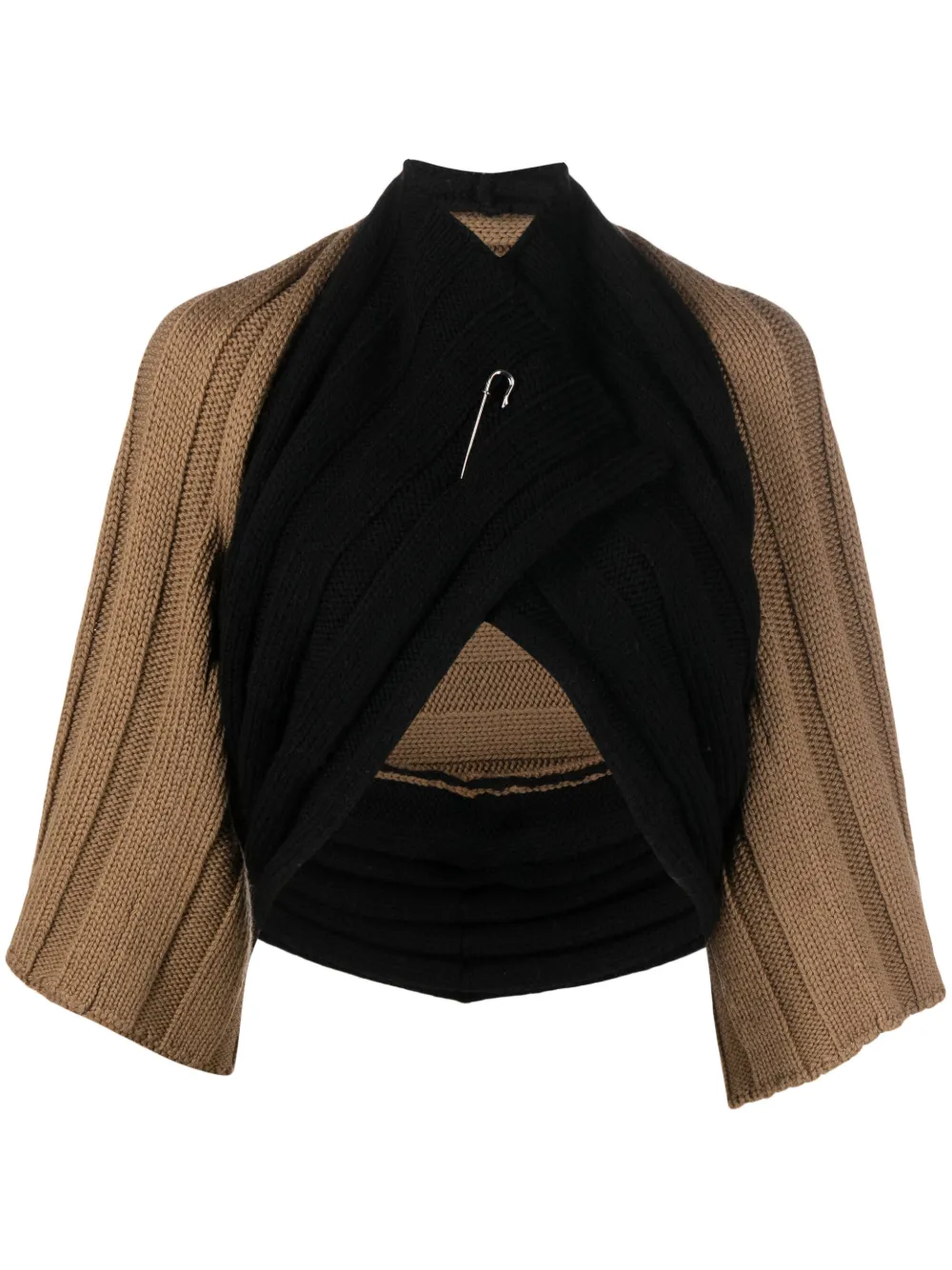 PierAntonioGaspari bar-pin fastening ribbed-knit top