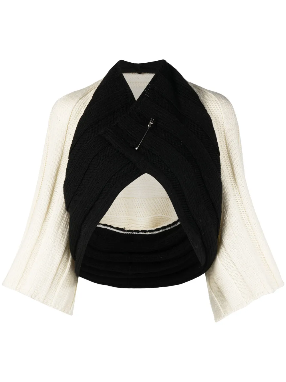 PierAntonioGaspari bar-pin fastening ribbed-knit top