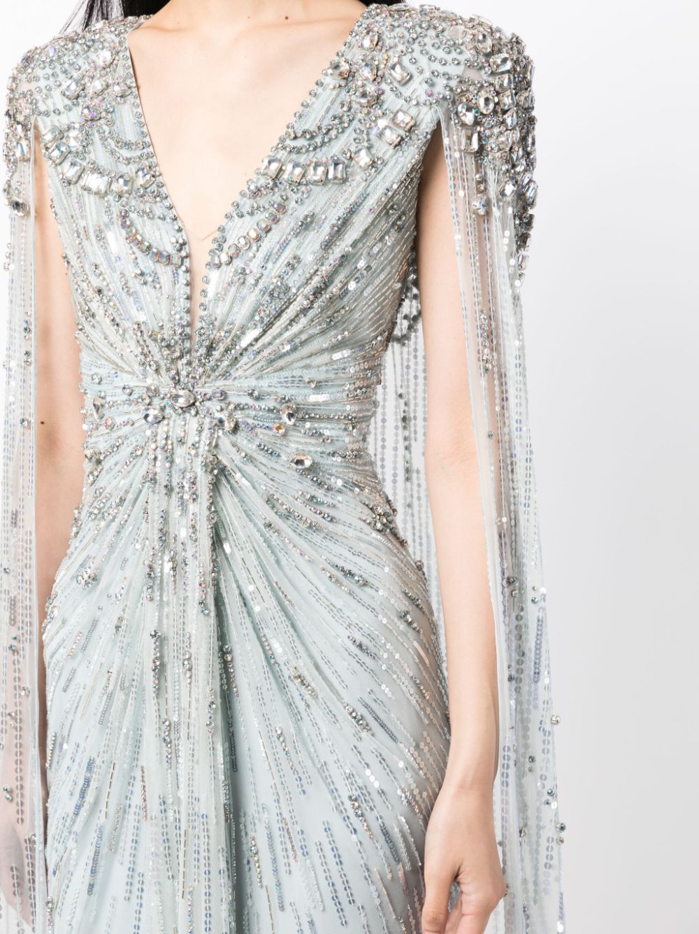 Jenny Packham Lotus Lady avondjurk met pailletten Blauw