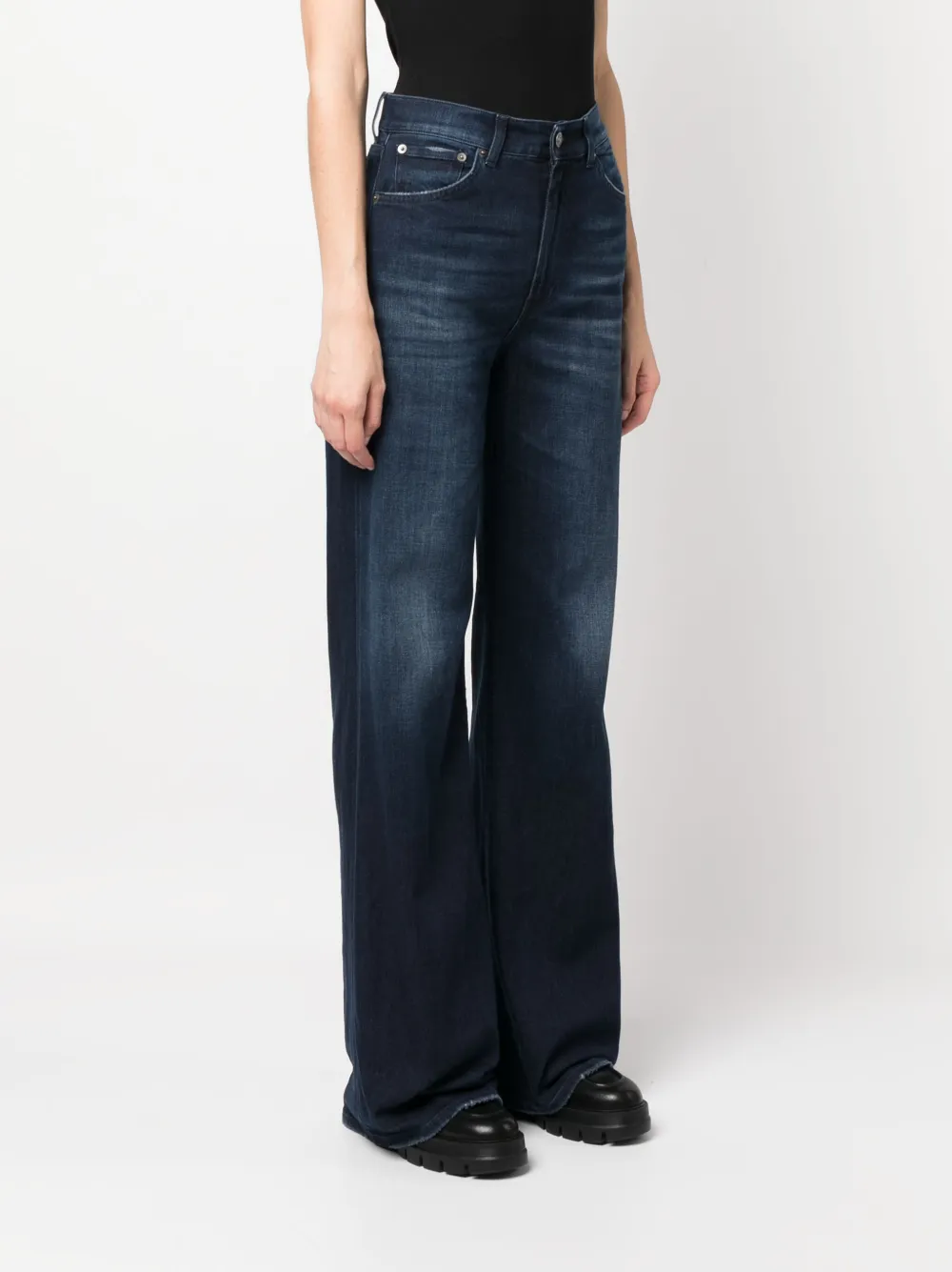 Dondup High-waist Wide-leg Jeans In Blue